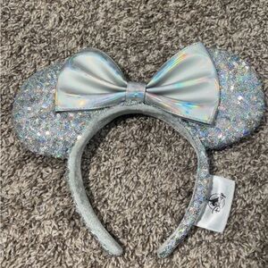 Disney Silver Holographic Minnie Ear Headband